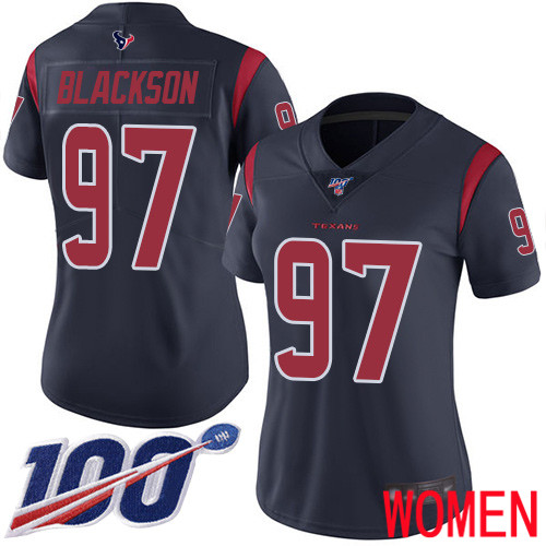 Houston Texans Limited Navy Blue Women Angelo Blackson Jersey NFL Football 97 100th Season Rush Vapor Untouchable